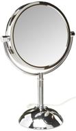 jerdon hl8808cl tabletop led lighted vanity mirror: 8.5-inch 8x magnification, chrome finish, 3-light settings logo