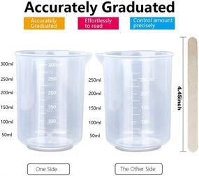 img 1 attached to 🔬 Set of 8 Resin Measuring Cups - 300ml Liquid Mixing Cups for Epoxy Resin, LEOBRO Graduated Plastic Cups for Resin Mixing, Versatile Cups for Epoxy Paint, Food, Lab Use, Includes 50 Mixing Sticks