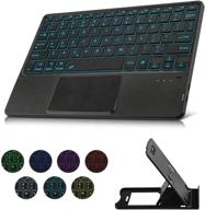 🔋 ultra slim wireless backlit bluetooth keyboard with touchpad - 7-colors backlit - portable & rechargeable - for ios iphone/ipad/ipad pro, samsung android tablets, windows logo
