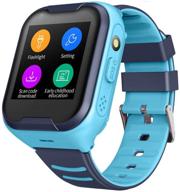 laxcido blue waterproof gps smart watch: real-time tracking, video phone calls, sos alarm, health monitoring, flashlight & more! logo