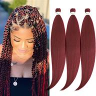 🔴 colorful ez pre-stretched braiding hair set: red 26-inch synthetic yaki fiber for itch-free crochet twist braids - 3 pack by upruyo logo