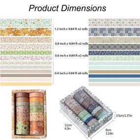 img 3 attached to 🍂 Flymind 24 Rolls Washi Tape Set: Japanese Decorative Fall Floral Patterns for Crafts, Scrapbooks, Journals, and Gift Wrapping - Brown Vintage Masking Tape