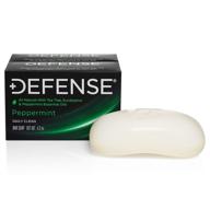 🌿 defense soap peppermint 4 oz bar (pack of 2) - 100% natural tea tree oil with herbal pharmaceutical grade formula. made in the usa. logo