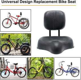 img 2 attached to 🚴 ABORON Universal Bicycle Backrest Saddle Seat with Large 11.5 x 9.5in Cushion – Comfortable Faux Leather Cycling Seat with Backrest