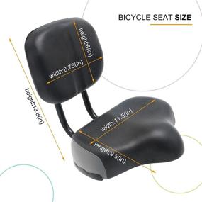 img 3 attached to 🚴 ABORON Universal Bicycle Backrest Saddle Seat with Large 11.5 x 9.5in Cushion – Comfortable Faux Leather Cycling Seat with Backrest