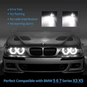 img 2 attached to 🔦 VANJING 10W Светодиодное кольцо Angel Eyes Halo для BMW серии X3 X5 (2 шт., белый)