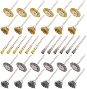 img 4 attached to Swpeet 72Pcs Wire Wheel Brushes Kit: Ultimate Brass and Steel Wire Brush Set for Rotary Tools, Perfect for Cleaning, Polishing, and Shaping