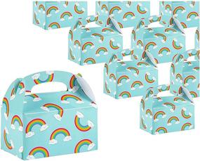 img 4 attached to 🎁 Rainbow Treat Boxes - 24-Pack Paper Party Favor Boxes, Ideal Goodie Boxes for Birthdays and Events, 2 Dozen Gable Party Boxes, 6 x 3.3 x 3.6 inches