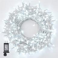 zhouduidui 800led 330ft outdoor christmas string lights: waterproof indoor/outdoor decor lights for bedroom, christmas, wedding, thanksgiving, party, garden, yard, and tree - 8 modes, white fairy lights, plug-in логотип