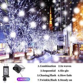 img 2 attached to ZHOUDUIDUI 800LED 330FT Outdoor Christmas String Lights: Waterproof Indoor/Outdoor Decor Lights for Bedroom, Christmas, Wedding, Thanksgiving, Party, Garden, Yard, and Tree - 8 Modes, White Fairy Lights, Plug-in