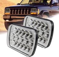 enhance your jeep's performance with jeep 5x7inch 45w led headlights – perfect replacement for wrangler yj, cherokee xj, and trucks logo