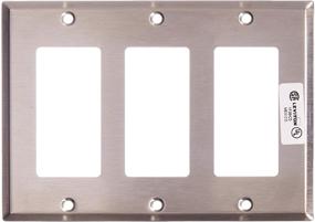 img 3 attached to Leviton 84411-40 Stainless Steel 3-Gang Decora/GFCI Wallplate - Secure Device Mount