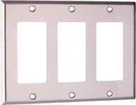 leviton 84411-40 stainless steel 3-gang decora/gfci wallplate - secure device mount logo