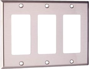 img 4 attached to Leviton 84411-40 Stainless Steel 3-Gang Decora/GFCI Wallplate - Secure Device Mount