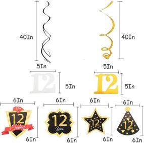 img 3 attached to 🎉 LINGTEER Веселые 12-летние вихри-гирлянды: Яркие украшения для памятного 12-летия.