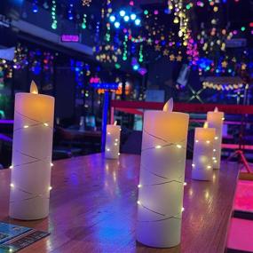 img 1 attached to 🕯️ Da Flameless Candles with String Lights - 5-Piece LED Set, Remote Control, Timer, Dancing Flame, Real Wax - Battery-Powered