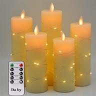 🕯️ da flameless candles with string lights - 5-piece led set, remote control, timer, dancing flame, real wax - battery-powered logo