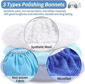 img 2 attached to 🧽 OTUAYAUTO 10Pcs Polisher Pad Bonnet (9 to 10 Inches) - Waxers Bonnet Set for Car Polisher Pad Buffer, Polishing Pads Bonnet, Polishing Pad Car Wax Kit - Mix Pack of Non-Woven Fabric, Woolen, and Microfiber