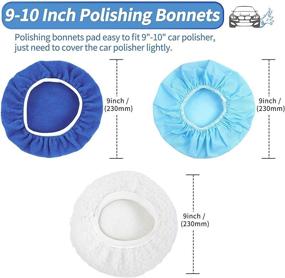 img 3 attached to 🧽 OTUAYAUTO 10Pcs Polisher Pad Bonnet (9 to 10 Inches) - Waxers Bonnet Set for Car Polisher Pad Buffer, Polishing Pads Bonnet, Polishing Pad Car Wax Kit - Mix Pack of Non-Woven Fabric, Woolen, and Microfiber