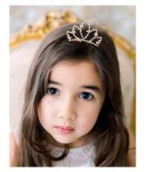 👸 sweetv princess tiara comb: opal rhinestone flower headpiece for girls, ideal for wedding, birthday party, and toddler girl kids" logo