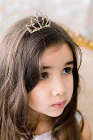 img 1 attached to 👸 SWEETV Princess Tiara Comb: Opal Rhinestone Flower Headpiece for Girls, Ideal for Wedding, Birthday Party, and Toddler Girl Kids"