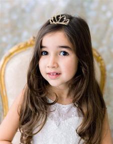 img 2 attached to 👸 SWEETV Princess Tiara Comb: Opal Rhinestone Flower Headpiece for Girls, Ideal for Wedding, Birthday Party, and Toddler Girl Kids"