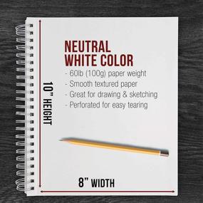 img 2 attached to 📒 Pack of 2 U.S. Art Supply Side Spiral Bound Sketch Paper Pads - 8x10 Inches, 60lb - 100 Sheets in Each Pad