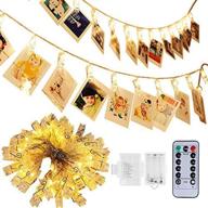 🌟 teen girl bedroom decor: adecorty 40 led photo clip string lights - remote control, 8 modes, 14.1ft, warm white логотип