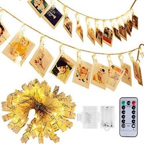 img 4 attached to 🌟 Teen Girl Bedroom Decor: Adecorty 40 LED Photo Clip String Lights - Remote Control, 8 Modes, 14.1ft, Warm White