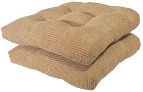 img 4 attached to 🪑 Arlee - Tyler Chair Pad Seat Cushion, Memory Foam, Non-Skid Backing, Durable Fabric, Comfort and Softness, Pressure-Relieving, Contours to Body, Washable, 15.5 x 15.5 Inches (Bamboo Tan, Set of 2)