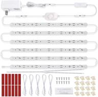 🔦 kitchen cabinet led lighting kit for under cabinet, counter, shelf, bookcase, closet – 6 pcs 12 inches led light strip with adapter, switch, dimmer, and extension cable – plug-in, dimmable, daylight white 5000k логотип