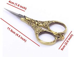 img 3 attached to 🔪 BIHRTC European Vintage Style Scissors in Stainless Steel for Cross Stitch, Embroidery, Sewing, Handcraft, Craft Art Work - DIY Tool in Bronze