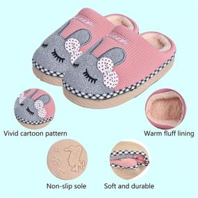 img 3 attached to 🐰 Winter Indoor Fluffy Bunny Slippers for Boys - Cozy Shoes for Slippers
