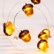 🍁 10 feet 30 led 3d acorn thanksgiving string lights - fall acorn lights with remote timer, 12 modes, waterproof battery powered for fall, thanksgiving, autumn, christmas indoor outdoor decor логотип