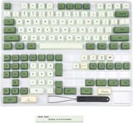 🍵 premium matcha dye sub keycap set for mx keyboards - xda style, perfect for japanese, korean, russian language users - 104 87 61 96 75 80 64 68 layout - (matcha english base kit) логотип