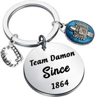 🔑 hollp the originals inspired jewelry: a perfect keychain gift for tv fans, team damon since 1864 logo