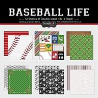 scrapbook customs themed paper baseball logo