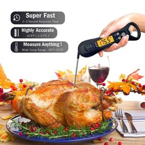 img 3 attached to XPX Meat Thermometer: Ultra-Fast Digital Instant Read for Cooking -58°F to 572°F, Waterproof with Chart for Kitchen, Smoker, BBQ