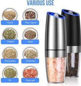 img 1 attached to LaGoldoo Electric Salt and Pepper Grinder Set - 2Pcs Christmas Gift Kit with Automatic Gravity, Adjustable Coarseness, Turkey Flavour, LED Light, and Flip to Mill