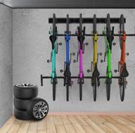 🚲 garage bike storage rack - wall-mounted bike rack for 6 bicycles, heavy-duty steel hangers, holds up to 500lbs logo