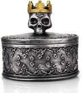 💀 tbwhl skeleton head jewelry box: black skull decor for halloween - perfect jewelry holder organizer and home decorations логотип