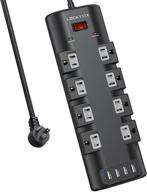 🔌 luckyox power strip usb surge protector | 8 outlet, 4 usb wall mount | 5ft extension cord | 3200 joules & overload protection logo