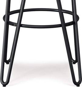 img 1 attached to 🪑 SimpliHome Simeon 30" Bar Stool: Natural & Black Metal, Round Industrial Design, Backless – Ideal for Kitchen & Dining Room