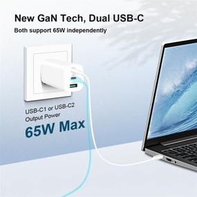 img 1 attached to Sisyphy Dual USB C Charger [UL Listed] 65W & 45W 3 Port PD3.0 QC3.0 [GaN Tech] Wall Adapter Power PD | Compatible for iPhone 12, Galaxy S21 Note20 Ultra, Surface, MacBook, USBC Laptops and Phones