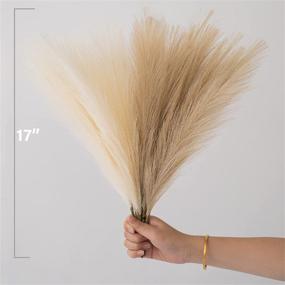 img 2 attached to ChagoArt-Pampas Grass Decor: Elegant Floral Arrangement with Faux Pampas Grass - 6 Stems in Beige and Taupe-Brown - Perfect for Vase Display - Lifelike Artificial Dried Pampas Grass - Large Branches