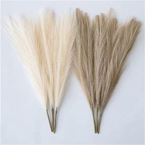 img 4 attached to ChagoArt-Pampas Grass Decor: Elegant Floral Arrangement with Faux Pampas Grass - 6 Stems in Beige and Taupe-Brown - Perfect for Vase Display - Lifelike Artificial Dried Pampas Grass - Large Branches