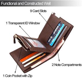 img 3 attached to Premium Leather Bifold Wallet with Credit Card Pocket: Sleek and Stylish