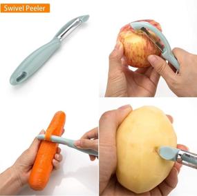 img 2 attached to 🍎 Galadim 4-in-1 Peelers Set (Swivel, Serrated, Julienne Peelers + Beer Bottle Opener) for Efficient Vegetable and Fruit Peeling (Model GD-017-D)