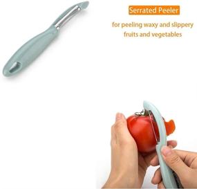 img 1 attached to 🍎 Galadim 4-in-1 Peelers Set (Swivel, Serrated, Julienne Peelers + Beer Bottle Opener) for Efficient Vegetable and Fruit Peeling (Model GD-017-D)