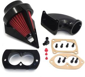 img 2 attached to HTTMT- Gloss Black Spike Billet Aluminum Air Cleaner Intake Compatible With 2002-2009 Kawasaki Vulcan 1500 1600 Mean Streak [P/N: MT235C]